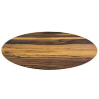 American Metalcraft AWM25 25 1/2" x 10 1/4" Oval Melamine Serving Board - Faux Acacia