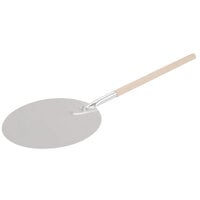 American Metalcraft 13 1/2 inch Aluminum Round Pizza Peel with 21 1/2 inch Wood Handle 17135