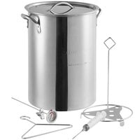 Backyard Pro 30 Qt. Stainless Steel Stock Pot / Turkey Fry Pot with Lid and Accessories