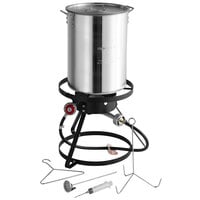 Backyard Pro BP-12KIT 30 Qt. Turkey Fryer Kit with Aluminum Stock Pot and Accessories - 55,000 BTU