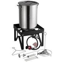 18 QT Dual Basket Deep Fryer Fish Cooker Aluminum Freestanding Pot Propane  LP