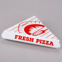 Choice White Clay Coated Clamshell Pizza Slice Box - 20/Pack