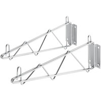 Regency 18 inch Deep Wall Mounting Bracket for Chrome Wire Shelving - 2/Set