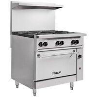 Vulcan 36C-6BN Endurance 6 Burner 36 inch Natural Gas Range with Convection Oven Base - 215,000 BTU