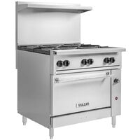 Vulcan 36S-6BP Endurance 6 Burner 36 inch Liquid Propane Range with Standard Oven Base - 215,000 BTU