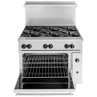 Vulcan 36S-6BP Endurance 6 Burner 36 inch Liquid Propane Range with Standard Oven Base - 215,000 BTU