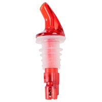 Tablecraft 148A 1 oz. Red Spout / Red Tail Measured Liquor Pourer without Collar   - 12/Pack