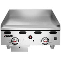 Vulcan MSA24-102 24 inch Countertop Liquid Propane Griddle with Snap Action Thermostatic Controls - 54,000 BTU