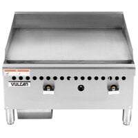 Vulcan VCRG24-M1 Natural Gas 24 inch Countertop Griddle with Manual Controls - 50,000 BTU