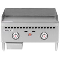 Vulcan VCRG24-T1 Natural Gas 24 inch Countertop Griddle with Snap-Action Thermostatic Controls - 50,000 BTU