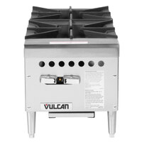 Vulcan VCRH12-1 Natural Gas 12 inch 2 Burner Countertop Range / Hot Plate - 50,000 BTU