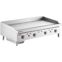 Vulcan VCRG48-T1 Natural Gas 48 inch Countertop Griddle with Snap-Action Thermostatic Controls - 100,000 BTU