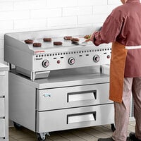 Vulcan VCRG48-T1 Natural Gas 48 inch Countertop Griddle with Snap-Action Thermostatic Controls - 100,000 BTU