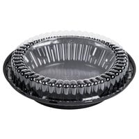 D&W Fine Pack 9 inch Black Pie Container with Clear Low Dome Lid - 160/Case