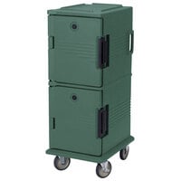 Cambro UPC800SP192 Ultra Camcarts® Granite Green Insulated Food Pan Carrier with Heavy-Duty Casters and Security Package - Holds 12 Pans