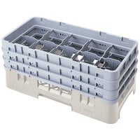 Cambro 10HS638184 Beige Camrack 10 Compartment 6 7/8 inch Half Size Glass Rack