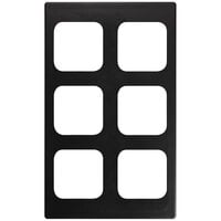 Vollrath 8244318 Miramar 6 Compartment Solid Black Resin Adapter Plate for Vollrath 40003 Pans