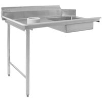 Eagle Group SDTL-48-16/3 48" Left Side 16 Gauge 304 Series Stainless Steel Soil Dish Table with Scrap Block