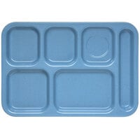 Carlisle 4398992 10 inch x 14 inch Sandshades Heavy Weight Melamine Right Hand 6 Compartment Tray