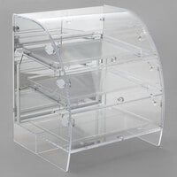 Vollrath XLBC3P-1826-13 Extra Large Acrylic 3 Tray Bakery Case with Mirrored Rear Doors and LED Lighting