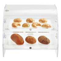 Vollrath XLBC2P-1826-13 Extra Large Acrylic 2 Tray Bakery Case with Mirrored Rear Doors and LED Lighting