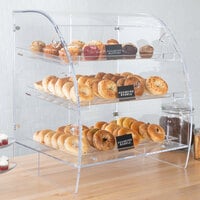 Vollrath XLBC3FR-1826-13 Extra Large Acrylic 3 Tray Bakery Case with Front and Rear Doors