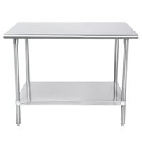 Advance Tabco SAG-244 24" x 48" 16 Gauge Stainless Steel Commercial Work Table with Undershelf