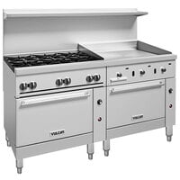 Vulcan 72SS-6B36GTN Endurance 6 Burner 72 inch Natural Gas Thermostatic Range with 36 inch Griddle and 2 Standard Ovens - 310,000 BTU