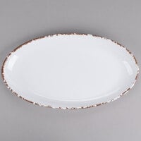 GET OP-1690-TC Osslo 16 inch x 9 inch Tuscan White Oval Melamine Platter - 6/Case