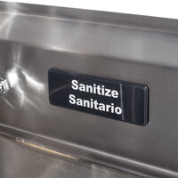 Tablecraft 394595 Sanitize / Sanitario Sign - Black and White, 9 inch x 3 inch