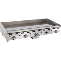 Vulcan MSA-60-101 60" Countertop Natural Gas Griddle with Snap-Action Thermostatic Controls - 135,000 BTU