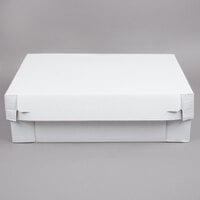 18 inch x 14 inch x 5 inch White Corrugated Half Sheet Cake / Bakery Box with Lid - 25/Bundle
