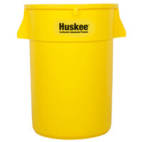 Continental 4444YW Huskee 44 Gallon Yellow Round Trash Can