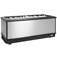 IRP 3650041 Black 280 Qt. Ice Island with Dividers - 80 inch x 35 inch x 36 inch