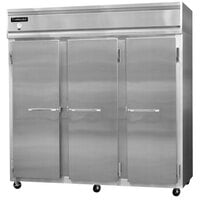 Continental Refrigerator 3RS-SS 78 inch Solid Door Shallow Depth Reach-In Refrigerator - 50 Cu. Ft.