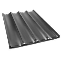 Chicago Metallic 49043 4 Loaf Nonstick Aluminum Uni-Lock Baguette / French Bread Pan - 26 inch x 17 3/4 x 3-7/8 inch Compartments