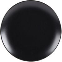 10 Strawberry Street WM-4-BLK Wazee Matte 7 3/4" Round Black Stoneware Salad Plate - 24/Case
