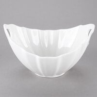 10 Strawberry Street WTR-7WVBOATBWL Whittier 24 oz. White Porcelain Boat Bowl with Wave Texture - 8/Case