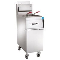 Vulcan 1TR85A-2 PowerFry3 Liquid Propane 85-90 lb. Floor Fryer with Solid State Analog Controls - 90,000 BTU