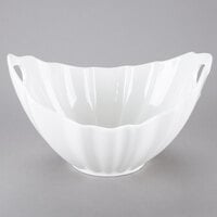 10 Strawberry Street WTR-10WVBOATBWL Whittier 64 oz. White Porcelain Boat Bowl with Wave Texture - 6/Case