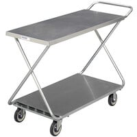 Channel STKG400H Chrome Plated Steel Stocking Truck with Solid Bottom Shelf and Handle - 46 inch x 19 inch