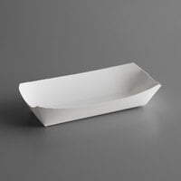 7" x 3 3/4" x 1 1/2" White Paper Hot Dog Tray - 1000/Case