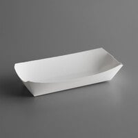 7" x 3 3/4" x 1 1/2" White Paper Hot Dog Tray - 250/Pack