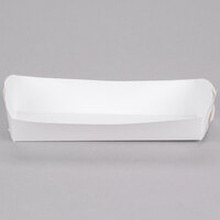 8 inch x 2 3/4 inch x 1 5/8 inch White Paper Hoagie Tray - 100/Pack