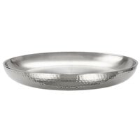 American Metalcraft DWHSEA18 169 oz. Stainless Steel Double Wall Seafood Tray with Hammered Finish - 17 1/2 inch
