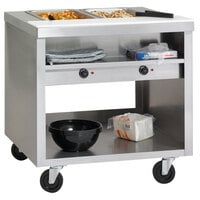 Delfield EHEI48C E-Chef 3 Pan Sealed Well Electric Steam Table with Casters - 208/230V
