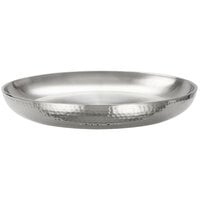 American Metalcraft DWHSEA14 98 oz. Stainless Steel Double Wall Seafood Tray with Hammered Finish - 13 3/4 inch