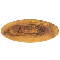 American Metalcraft OWM25 25 1/2" x 10 1/4" Oval Melamine Serving Board - Faux Olive Wood