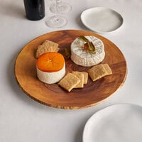 American Metalcraft OWM14 14 inch Round Melamine Serving Board / Charger - Faux Olive Wood