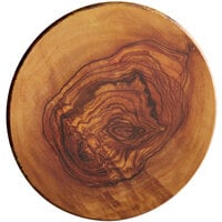 American Metalcraft OWM14 14" Round Melamine Serving Board / Charger - Faux Olive Wood